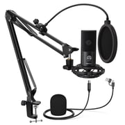 FIFINE T669 USB Studio Microphone Kit for PC Computer, Recording Microphone Bundle with Boom Arm, Gain Control, Pop Filter for Streaming, Podcasting