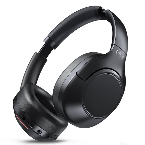 FIFINE X3 Wireless Over-Ear Headphones Black with ANC, Transparency Mode, Bluetooth, 3.5mm Jack for Travel