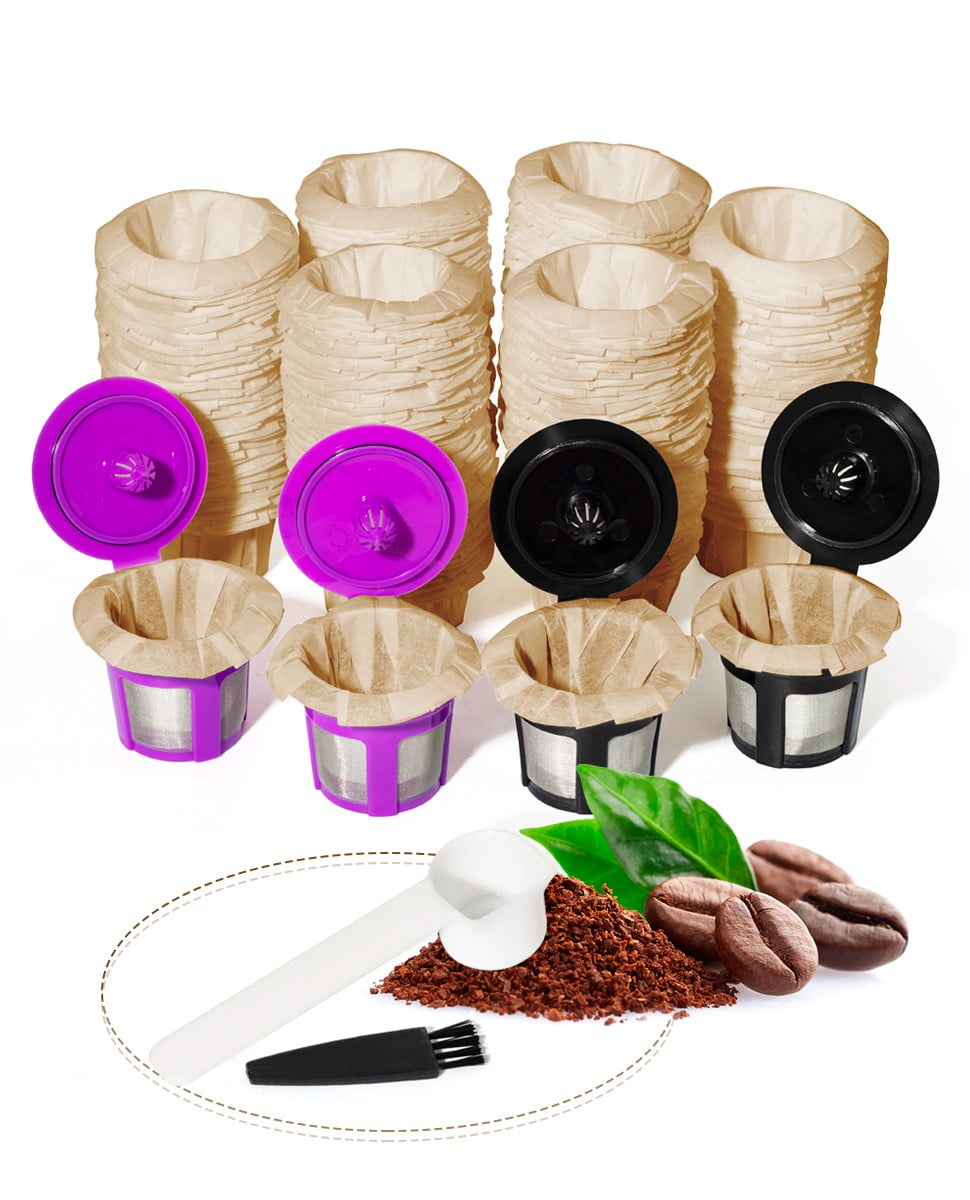 FIFOKICHO 4PCS Reusable K Cup Filters & 300PCS Disposable Paper for