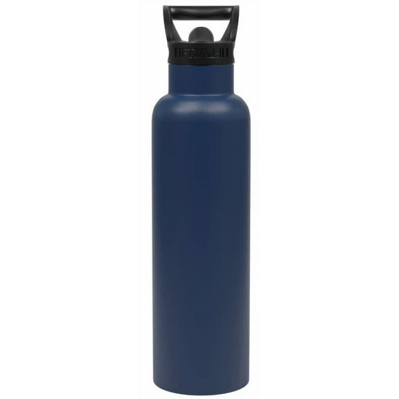 FIFTY-FIFTY V21000014 Water Bottle with Straw Cap Stainless Steel Vacuum Insulated: 21 oz, Navy Blue