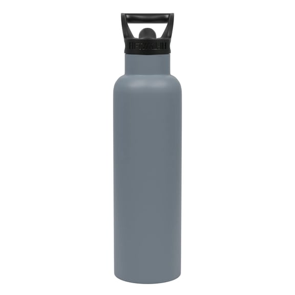 FIFTY-FIFTY V21000017 Water Bottle with Straw Cap Stainless Steel Vacuum Insulated: 21 oz, Slate