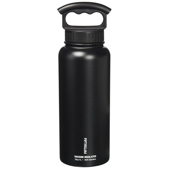 FIFTY/FIFTY V34001BK-0 34oz Black Vacuum Insulated Bottle, 1 Pack