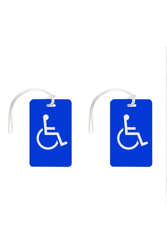 2X Handicap Tags Plastic ID Badge PVC, 2.12 x 3.37 inch