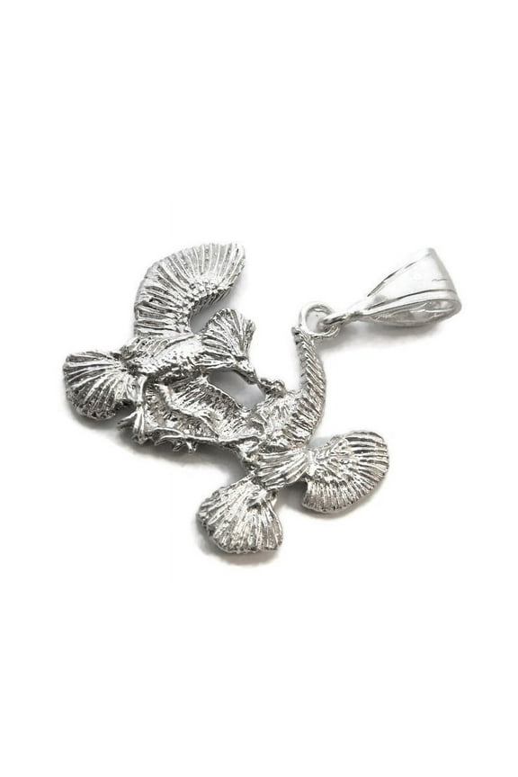 FIGHTING ROOSTERS PENDANT .925 STERLING SILVER