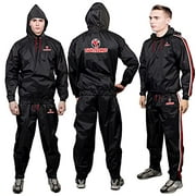 FIGHTSENSE MMA Sauna Suit for Men and Women, Waterproof Anti-Rip Sweat Suit for Weight loss 2PC set