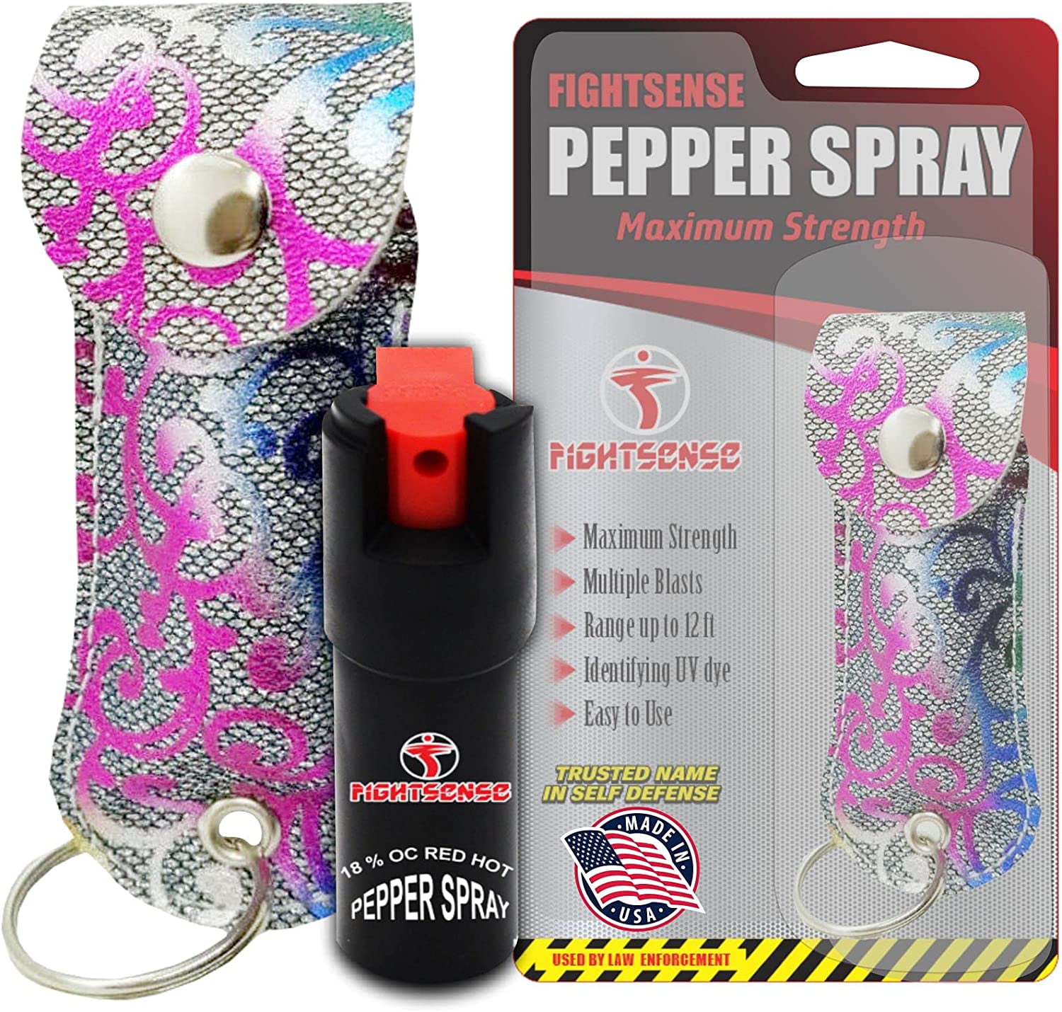  Pepper Defense PD-3 10% OC Self Defense Pepper Spray 3/4 oz.  with Keychain Attachment - Maximum Strength 10% OC Formula - Self Defense  Personal Protection & Safety : Sports & Outdoors
