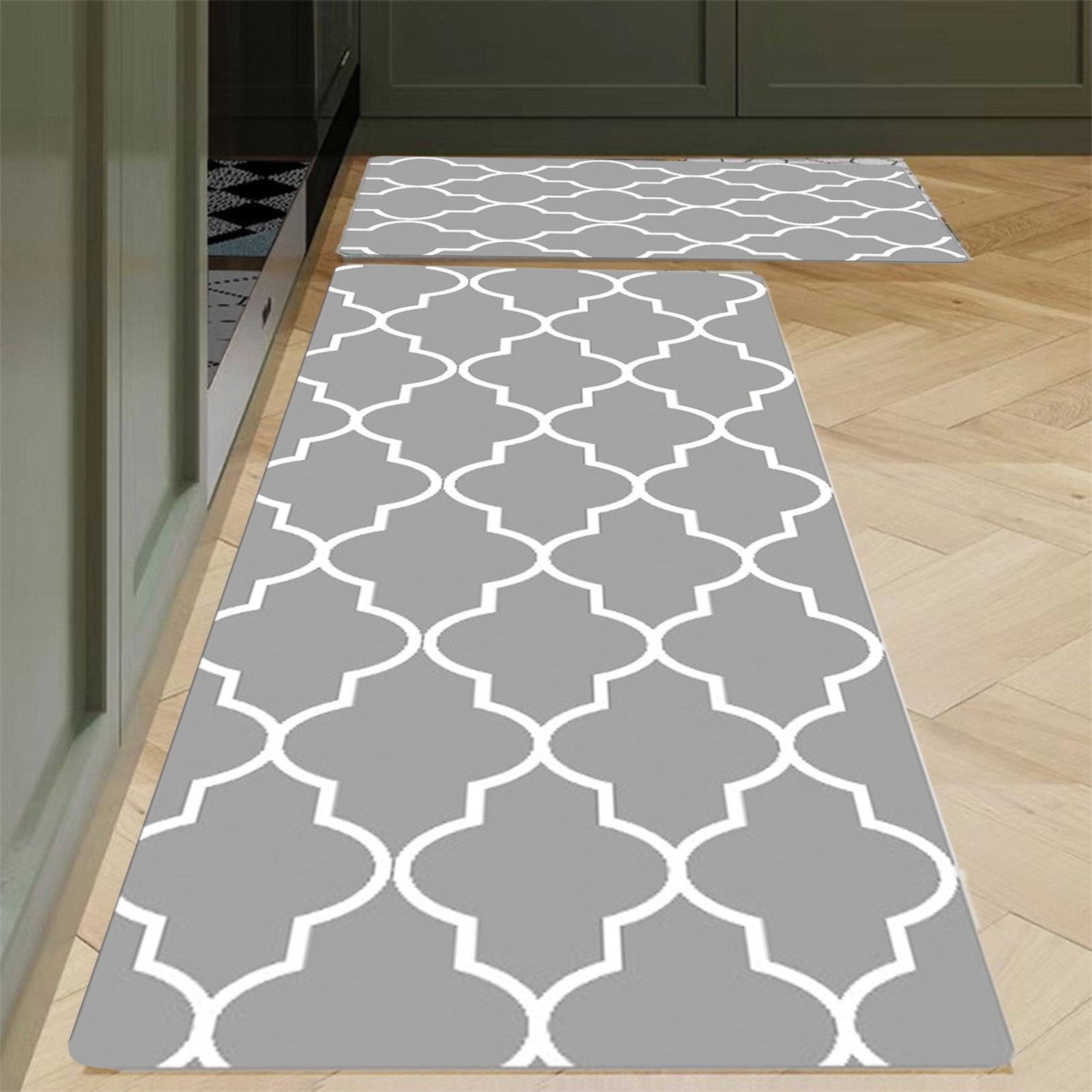 FIGHTY Kitchen Mat 2pcs Kitchen Rugs Cushioned Kitchen Mats For Floor ...