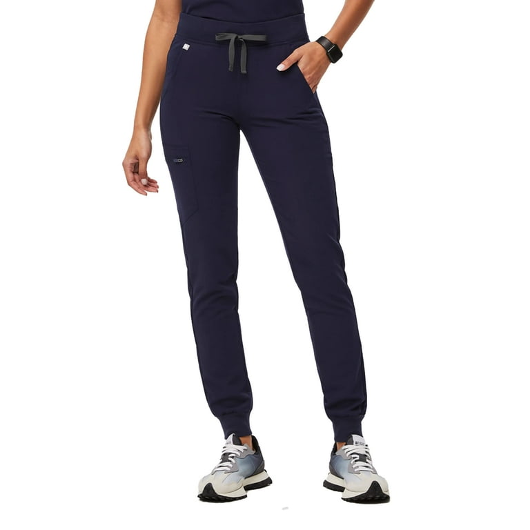 FIGS Zamora Jogger Style Scrub Pants for Women - Navy, Small Petite