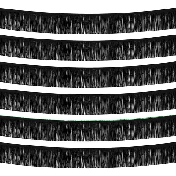 FIGT-Black Foil Fringe Garland 10FT 6packs, Metallic Foil Tinsel Fringe Banners for Parade Float Decorations Wedding, Birthday Party Graduation (six Black)【0514】