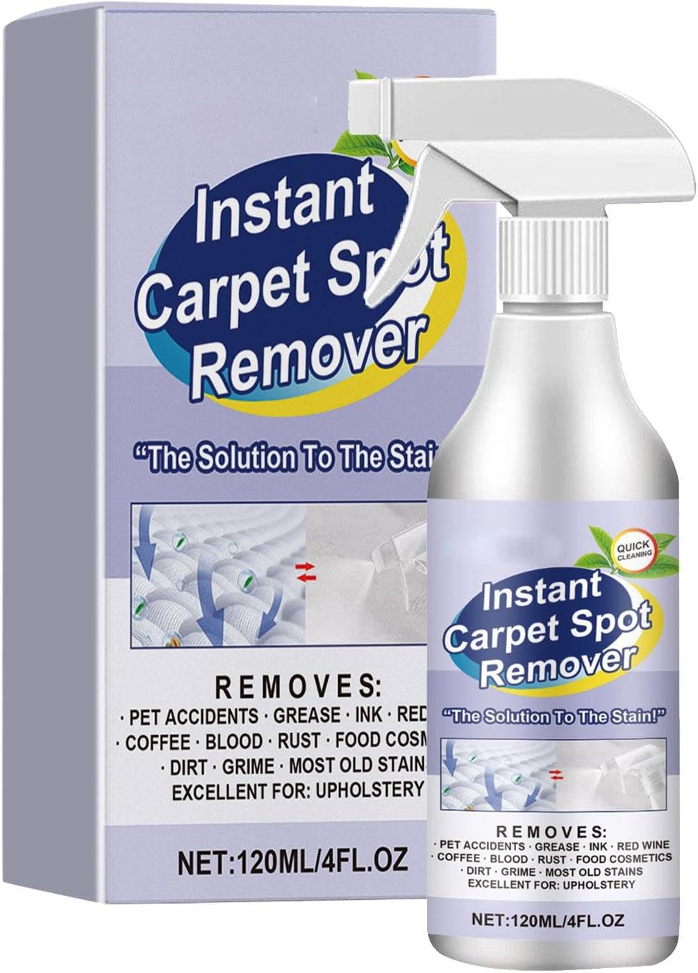 FIGTCarpet Stain Remover, 120ml Rug Cleaner Spray, Carpet Spot Cleaning Spray, Carpet Cleaner
