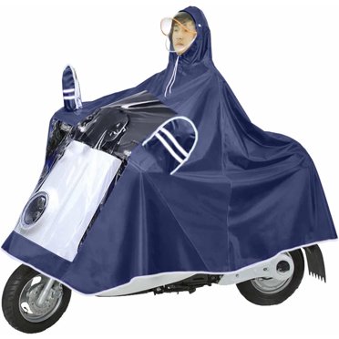 SudaTek Lightweight Bike Rain Poncho - Breathable Hooded Cycling Raincoat With Reflective Strips