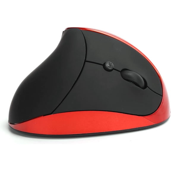FIGT-Vertical Mouse, Right Handed Mouse, 2.4GHz Wireless Ergonomic Rechargeable Vertical Mouse with 3 Adjustable DPI 800 1200 1600, 6 Buttons (Red)【0516】