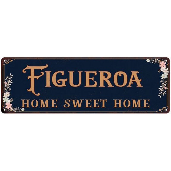 FIGUEROA Home Sweet Home Victorian Gift 6x18 Metal Sign 206180046875