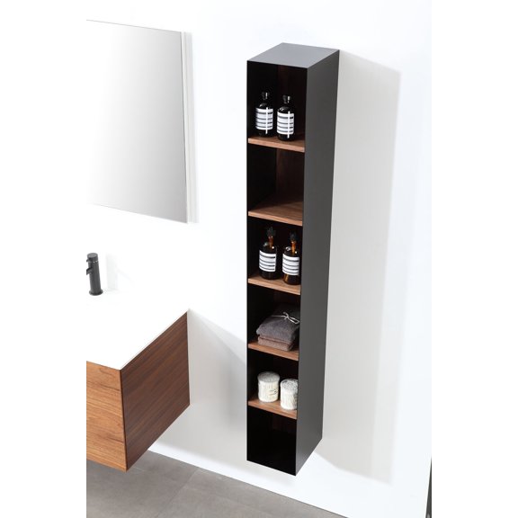 FIGURE 7" WALNUT WALL MOUNT MODERN BATHROOM SIDE CABINET