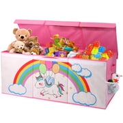 FIIOEOY Extra Large Toy Box, Collapsible Storage Organizer with Lids, Sturdy Unicorn Toy Chest for Boys Girls, 40"x16"x16" Kids Storage Bin Box Baskets for Living Room, Playroom, Bedroom, Nursery