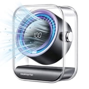 FIIOEOY Portable Rechargeable Desk Fan, 100 Speeds, Digital Display, 360  Tilt, Quiet, 3/6/9H Timer