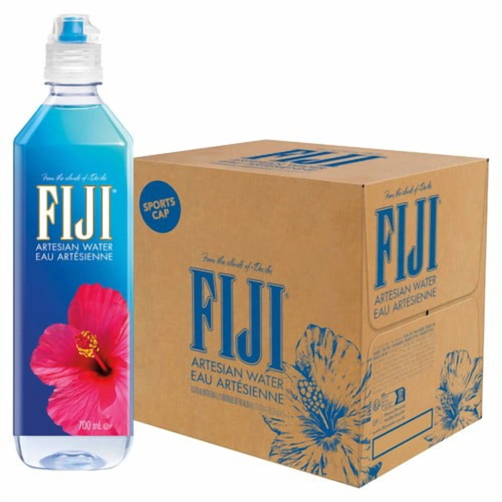 FIJI Artesian Water Sports Cap 12 x 700ml, British Import (Pack of 2)