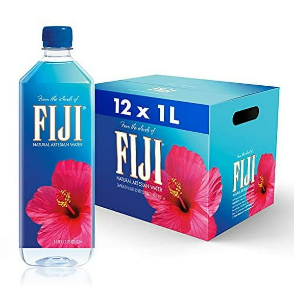 FIJI Natural Artesian Bottled .. .. Water 1 Liter .. / .. 33.8 Fl .. Ounce (Pack .. of .. 12)