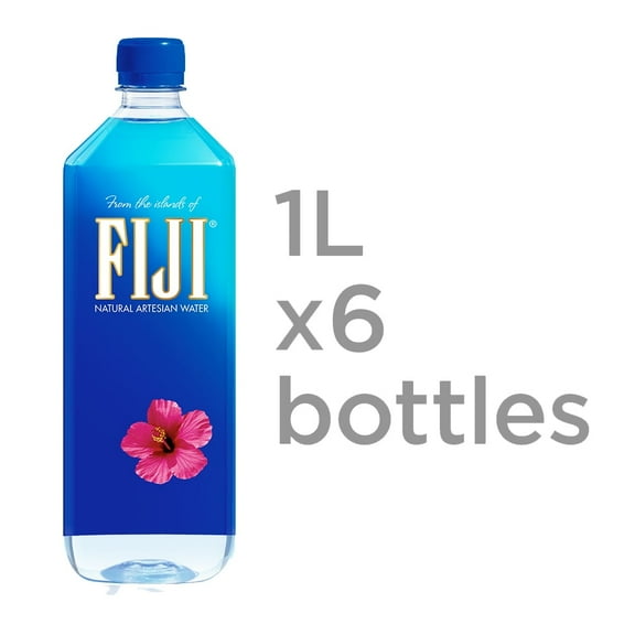 FIJI Natural Artesian Water, 33.8 fl oz (Pack of 6 Bottles)