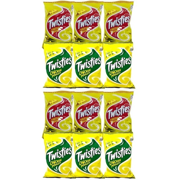 FIJI Snacks - Cheese Twisties, Chicken Twisties (Pack Of 12) Favorite Snack Of The Pacific Islanders - Imported From FIJI - Variety Pack Snacks