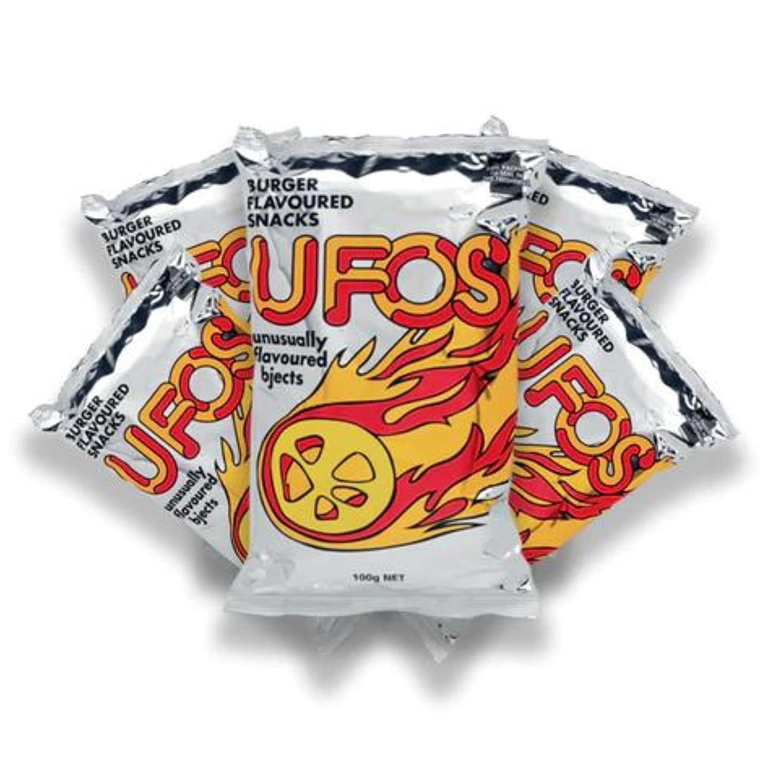 FIJI UFO'S Snacks - Burger Flavored Snacks (5 Pack Deal x 100g) Crunchy ...