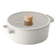 FIKA Kitchen Nonstick 4.0QT Stock Pot with Lid, Healthy Cooking Ceramic Coating Casserole, Induction Compatible Cookware, Stew, Soup Noodle Multi Dutch Oven, Made in Korea 9.5 / 24cm