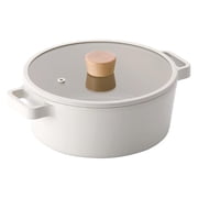 FIKA Kitchen Nonstick 4.0QT Stock Pot with Lid, Healthy Cooking Ceramic Coating Casserole, Induction Compatible Cookware, Stew, Soup Noodle Multi Dutch Oven, Made in Korea 9.5" / 24cm