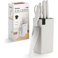 thumbnail image 1 of FIKSHOT 6-Piece Kitchen Knife Set with Built-in Sharpener, Dishwasher Safe High Carbon Stainless Steel Knife Set, Rust-Resistant, Silver, 1 of 8