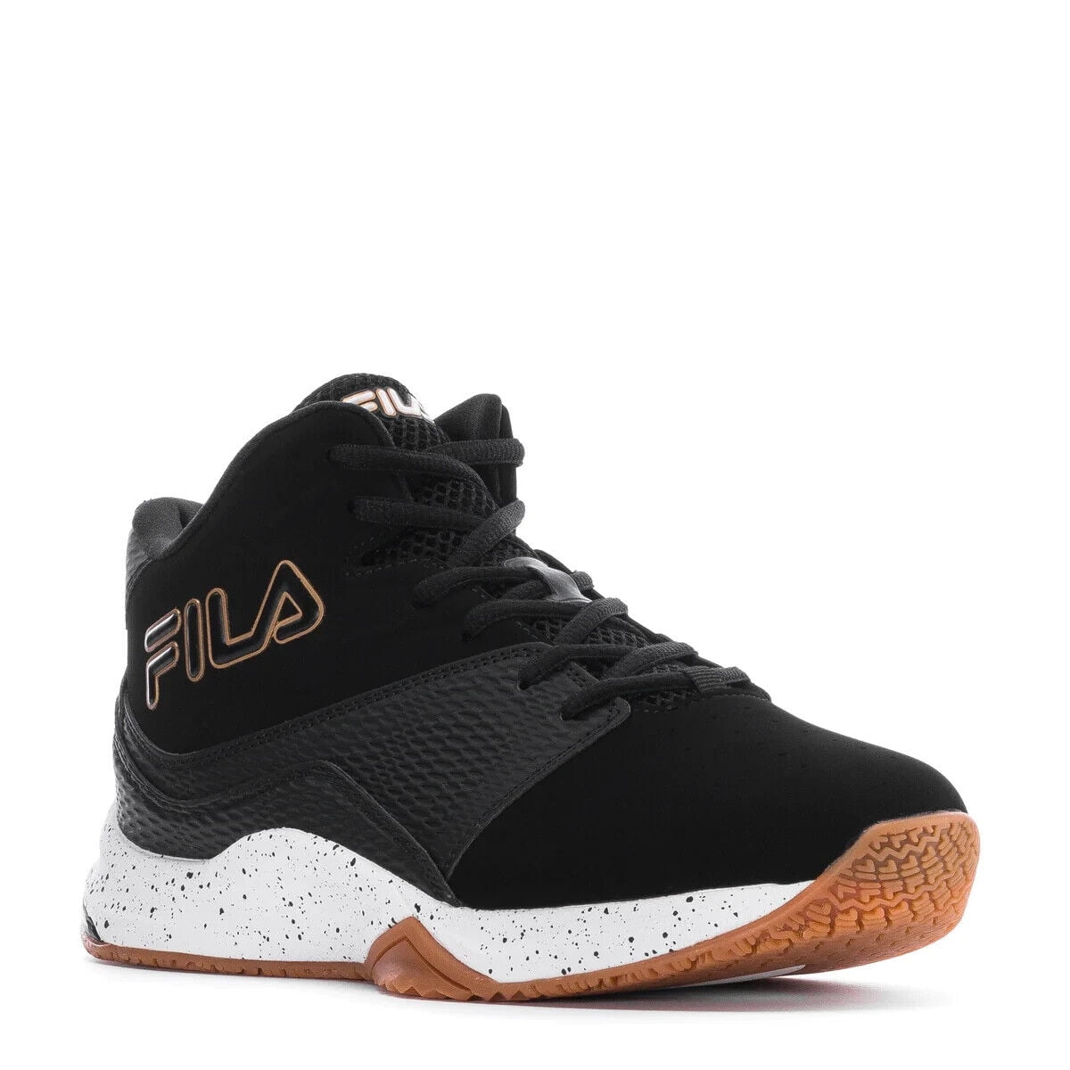 FILA BREAKAWAY MID LACEUP BASKETBALL TRAINERS MEN SHOES BLACK/GOLD