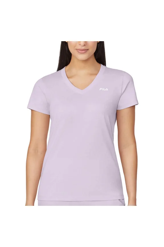 Ladies' V-Neck Tee, Light Purple Small