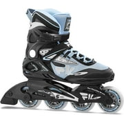 FILA Legacy Comp Inline Skates for Teens and Adults, Unisex Inline Skates for Girls, Boys, Women and Men, Black and Blue, Women's 9