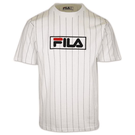 FILA Men's White Striped & Logo S/S T-Shirt (181)