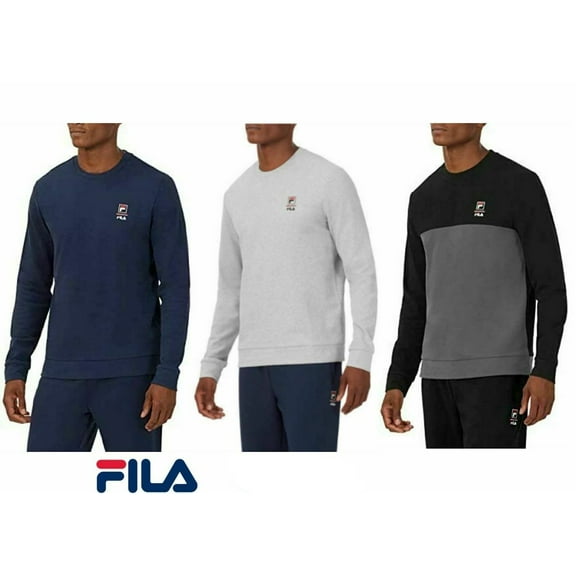 FILA Mens Long Sleeve Crew Neck Lightweight Sweatshirt ASST