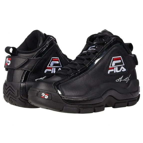 FILA; Unisex Kids Casual & Dress Shoes Lace-Up Sneaker, Black/White/FILA Red, Size 4