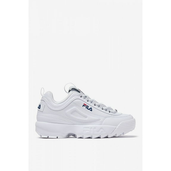 FILA; Unisex Lightweight Retro-Inspired Casual Dress Shoes, White/Navy/Red, 11