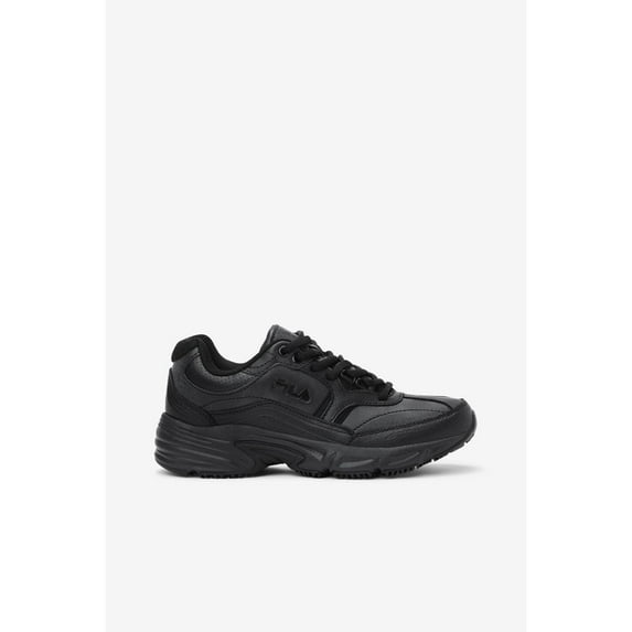 FILA WORK Womens Memory Workshift Soft Toe Slip Resistant Work Shoe Black/Black/Black - 5SG30002-001 US Women