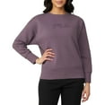 thumbnail image 1 of FILA Women's Chest Logo Cotton Blend Active Crewneck Sweatshirt Top-Purple / S, 1 of 5