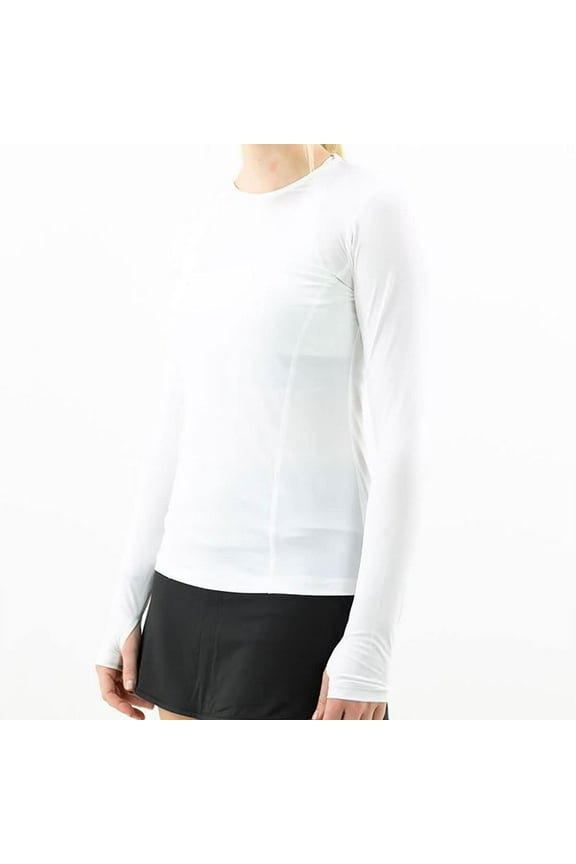 UV Blocker Womens Long Sleeve Tennis Shirt - White 100 / XL