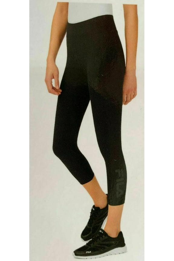 Women's Logo High Waist Sport Capri Leggings, Black, Small