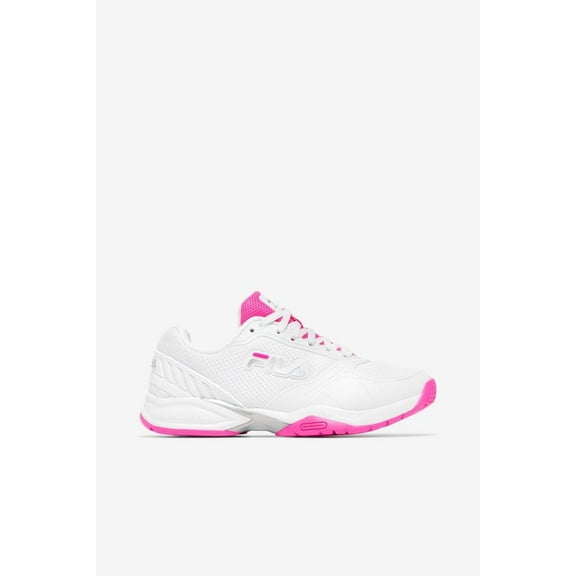 FILA Womens Volley Zone Volleyball Shoe White/Pink/White - 5PM00594-155 WHT/KOPK/WHT