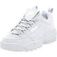 thumbnail image 1 of FILA Womens White 1" Platform Comfort Removable Insole Treaded Disruptor Ii Premium Lace-Up Leather Athletic Sneakers 10, 1 of 4