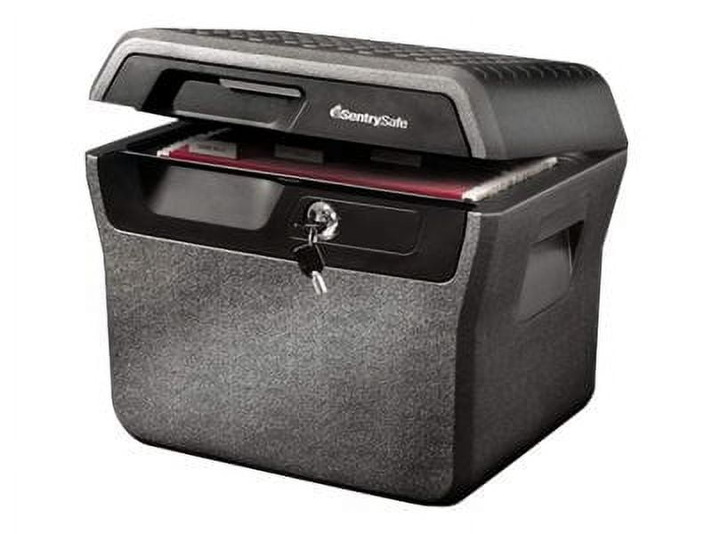 Charcoal Gray Waterproof Fire-Resistant File Safe with Key Lock
