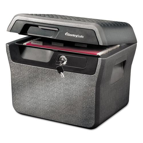 Charcoal Gray Waterproof Fire-Resistant File Safe with Key Lock