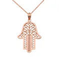 thumbnail image 1 of FILIGREE HAMSA PENDANT NECKLACE IN ROSE GOLD, 1 of 1