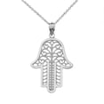 thumbnail image 1 of FILIGREE HAMSA PENDANT NECKLACE IN WHITE GOLD :  14K  Pendant with 22" chain, 1 of 1