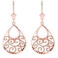 thumbnail image 1 of FILIGREE TEARDROP SPIRAL LEVERBACK EARRINGS IN 14K ROSE GOLD, 1 of 1