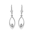 thumbnail image 1 of FILIGREE TWO-TONE DIAMOND TEARDROP LEVERBACK EARRINGS IN 14K WHITE GOLD, 1 of 1