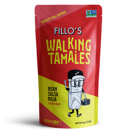 FILLO'S Walking Tamales Bean Salsa Roja Tamale, 4 oz (Shelf-Stable)