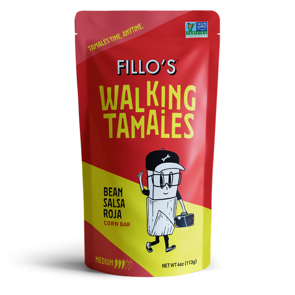 FILLO'S Walking Tamales Bean Salsa Roja Tamale, 4 oz (Shelf-Stable)