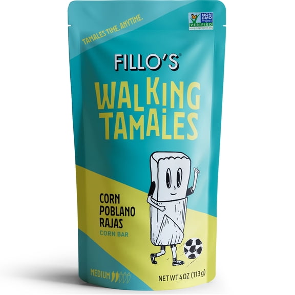 FILLO'S Walking Tamales Corn Poblano Rajas Tamale, 4 oz